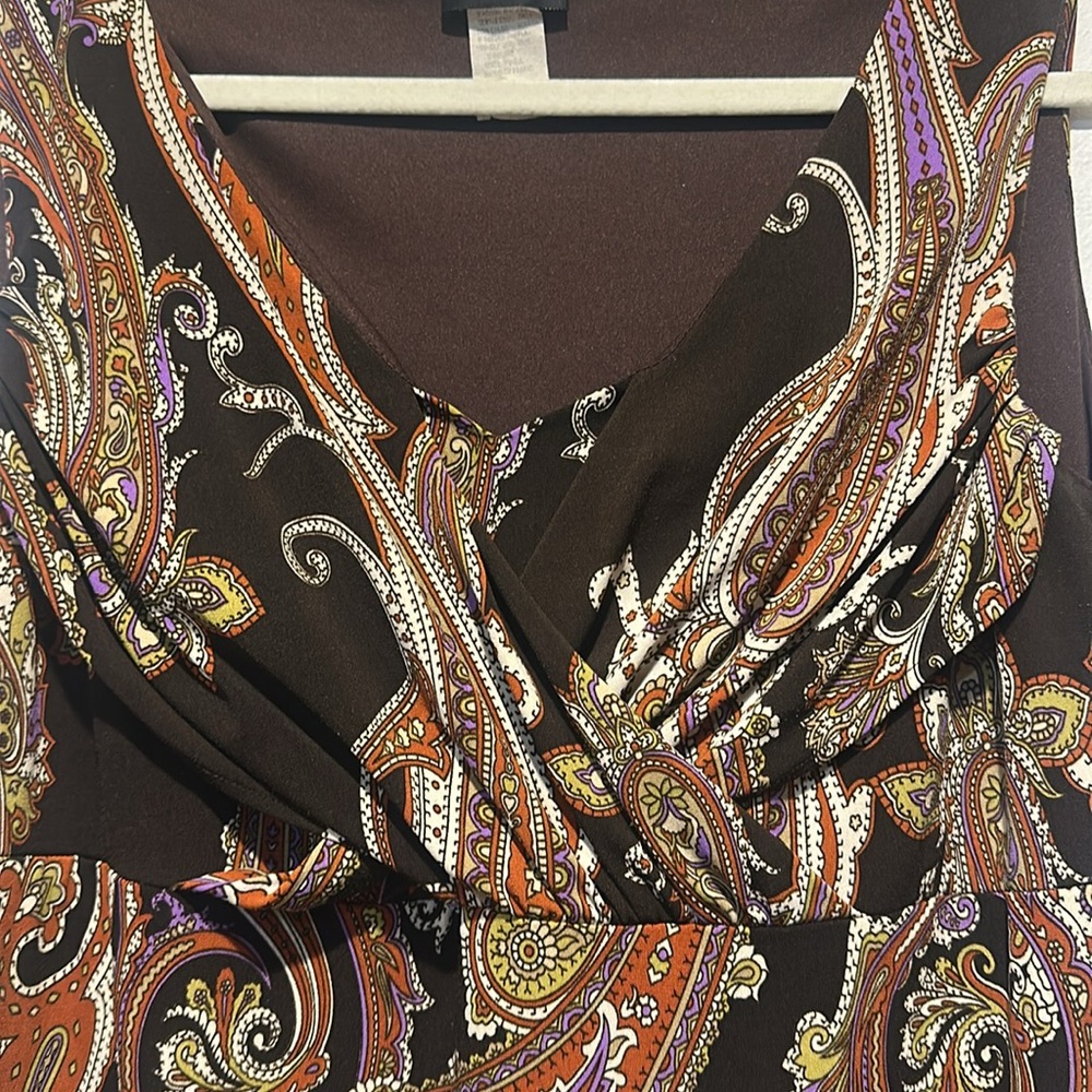 MSK paisley dress‎ size L - Picture 2 of 4